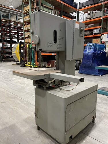 18" x 12" Grob 4V18, vertical band saw, 28" x 24" x 21/2" table