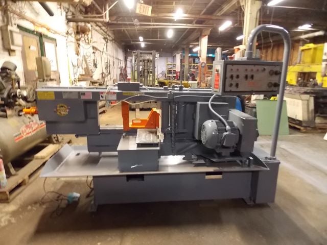 13" x 16" HEM. 2007 ' Sidewinder'. Totally reconditioned! 60 deg. miter.1" blade. 60-300 sfpm. Adjust. feed.