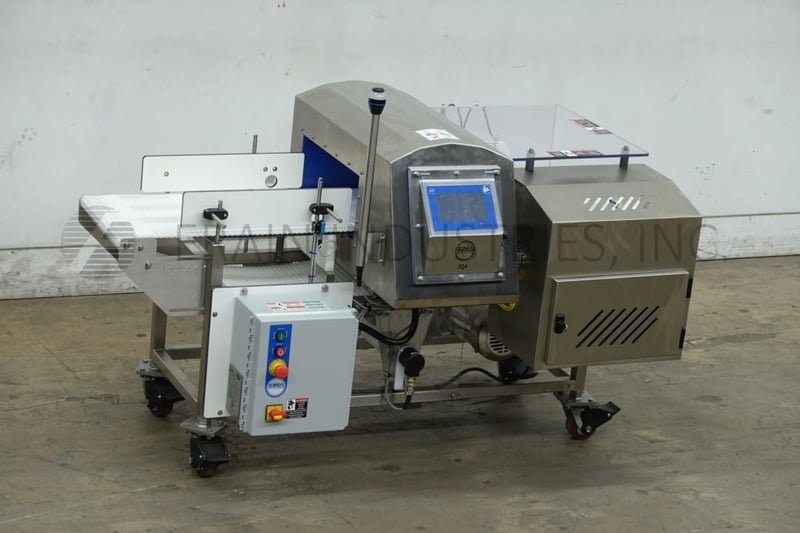 Loma #IQ4 6X17, automatic, Stainless Steel metal detector, mounted on 4 leg base frame