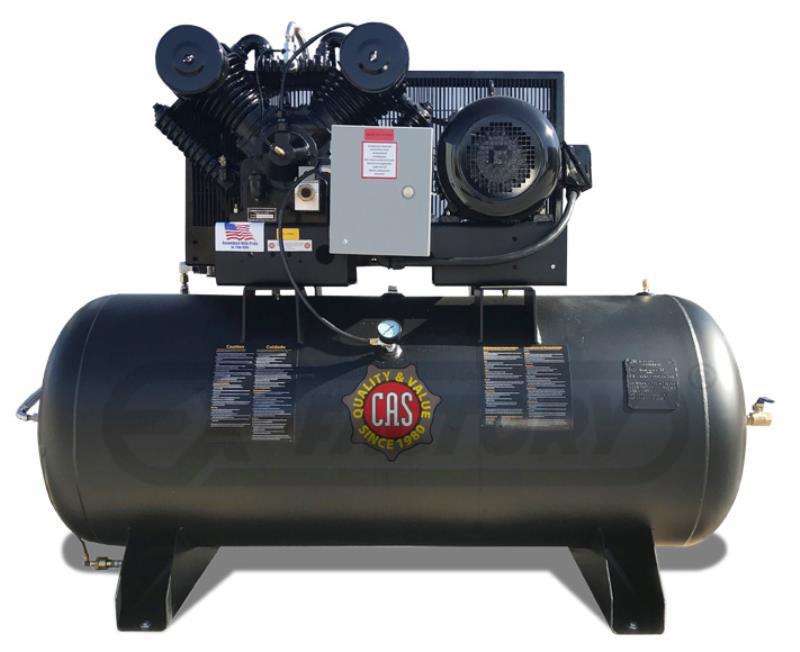 7.5 HP Cas #B73H84-E, Piston Air Compressor, 24 cfm @ 175 psi, 2-stage ...