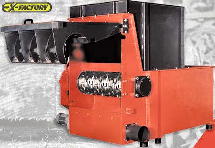 Weima #WLK-15, Vertical Hopper Fed Waste Grinder, 59" x 59" hopper, 3 cu.yd., 120 HP, 14.5" rotor diameter
