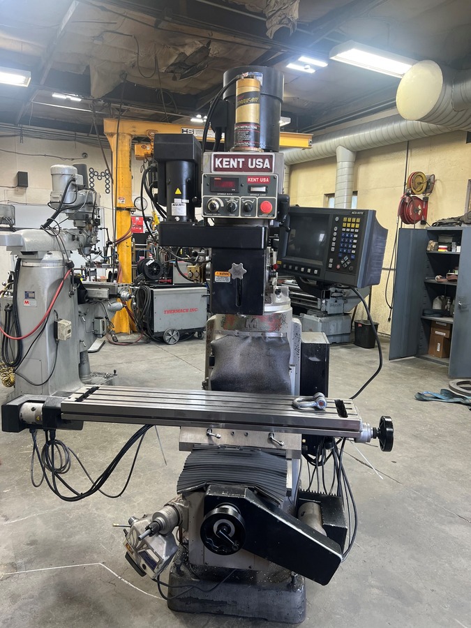 Kent USA KTM3VKF, vertical mill, AcuRite digital read out, serial