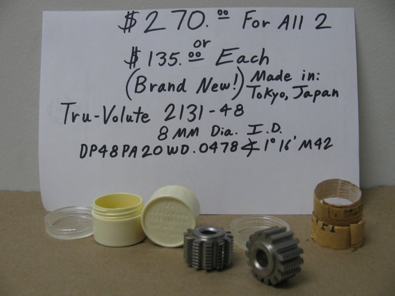 Gear hobs brand new and used, TruVolute (see phase for Sale Surplus