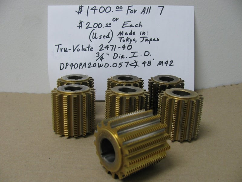 Gear hobs brand new and used, TruVolute (see phase for Sale Surplus