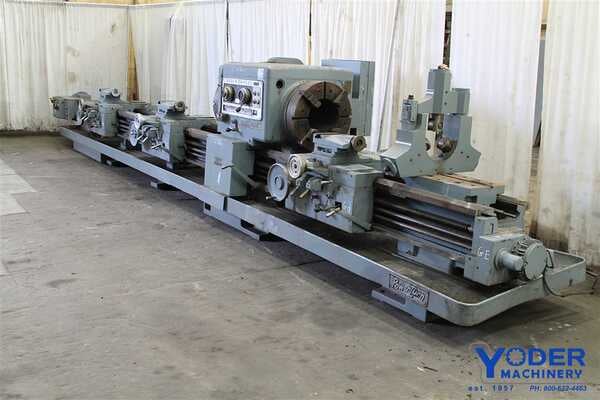 28" x 96"/240" Lodge & Shipley #2516, hollow spindle engine lathe, dual 4-jaw 24" chucks, #61474