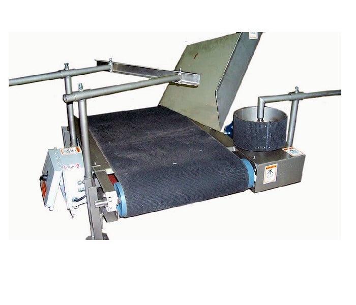 Math-Ex #Bag-Turner, Bag Turner w/Conveyor, 5' L x 24" width top belting, 1 HP, 90 FPM, 30" turn plate, 2026