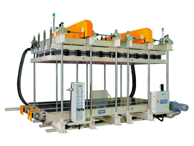 Quick #N-P80-03-08-EL-1PL-M-40-R-1Z, pneumatic w/motorized open, 38" x 98" platen, 37" side, 80 psi @ 105 psi