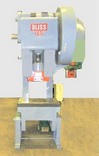 60 Ton, Bliss #C-60, OBI press, 5" stroke, 16" Shut Height, 21" x32" bed, 90 SPM, reconditioned, 1969