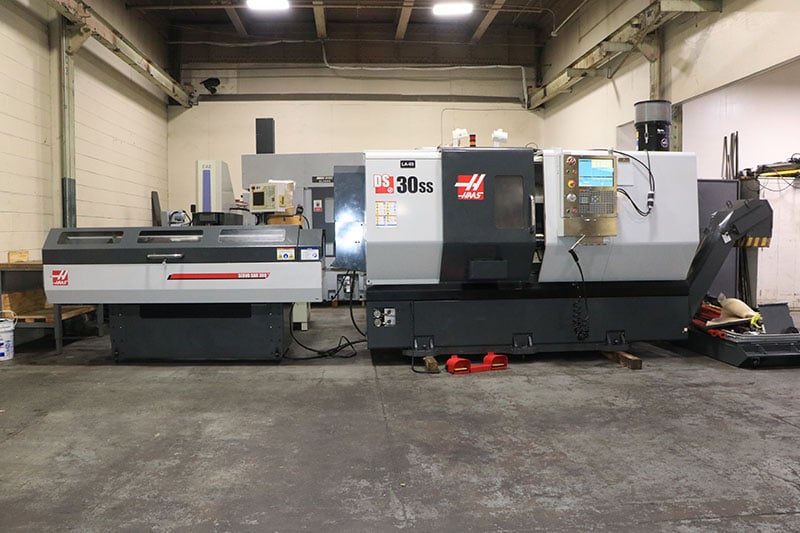 Haas DS30SS, CNC lathe, 31.7" swing, 2.44" bore, A26, 12 turret, rigid tap, sub spindle