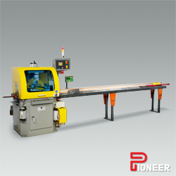 20" PMI #PMI-20, semi-auto miter upcut saw, 5.905" cutcap., 7.5 HP, 2800 RPM, 5.9" H x 11" width sawing