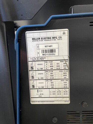 Miller XMT450CC/CV, mig welder, serial MG112555U, 16255 for Sale