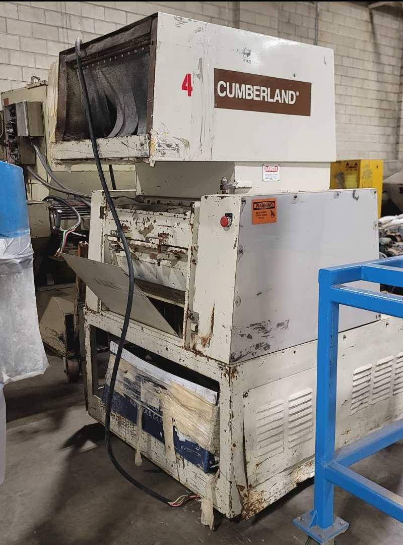14" x 26" Cumberland #684 3KN granulator, 3 fly/2 bed knives, open rotor, 25 HP