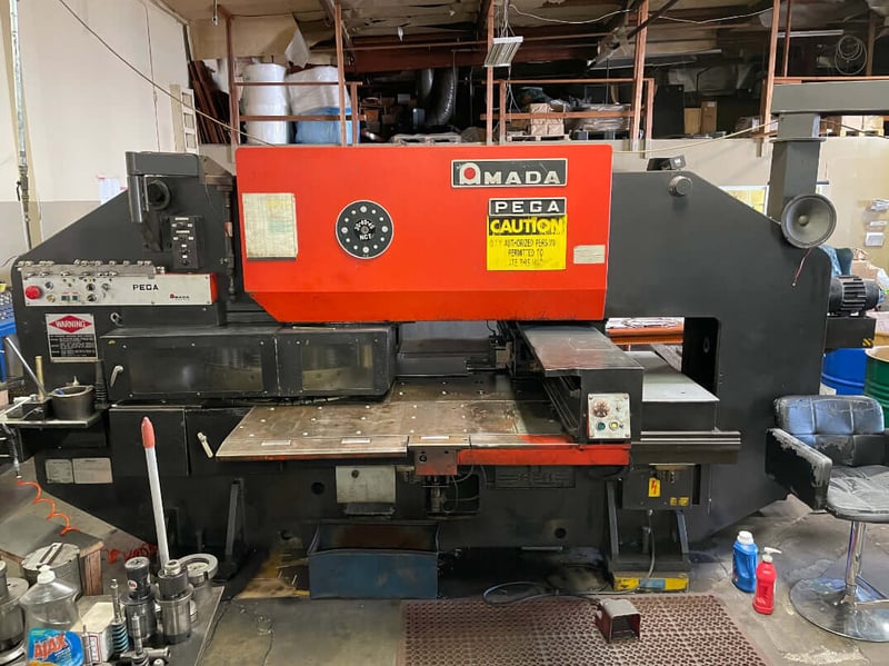 33 Ton, Amada #Pega-344, CNC turret punch, 58 station, 2 automatic ...