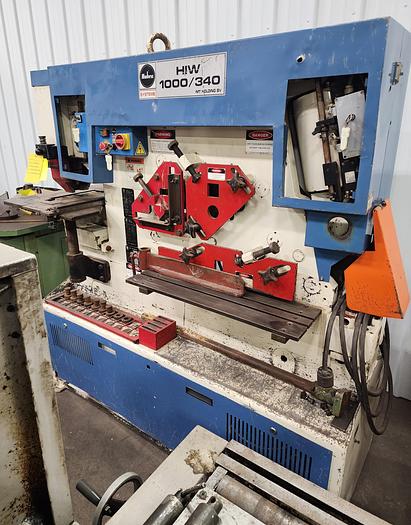 6" x 6" x 1/2" Mubea #HIW-1000/340, hydraulic ironworker, 110 ton, 10 HP, 2000