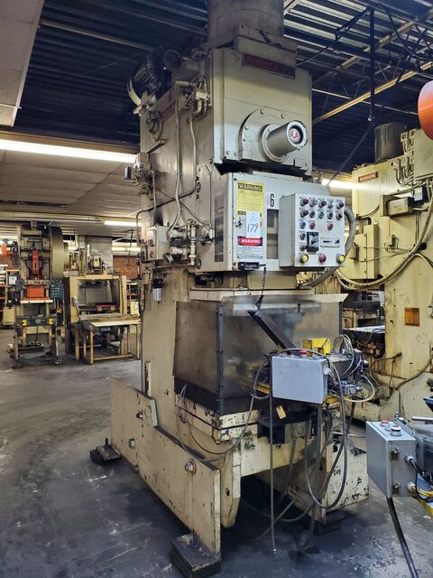 75 Ton, Niagara #E-75, OBI press, 8" stroke, 21" Shut Height, 90 SPM,air clutch & brake, #14204J