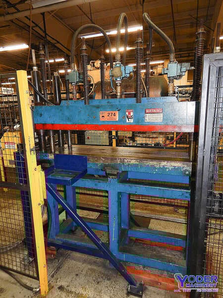 21 Ton, Airam, 4-post pneumatic cut-off press, .5 stroke, 48-3/4" passline, surge tank, #69906