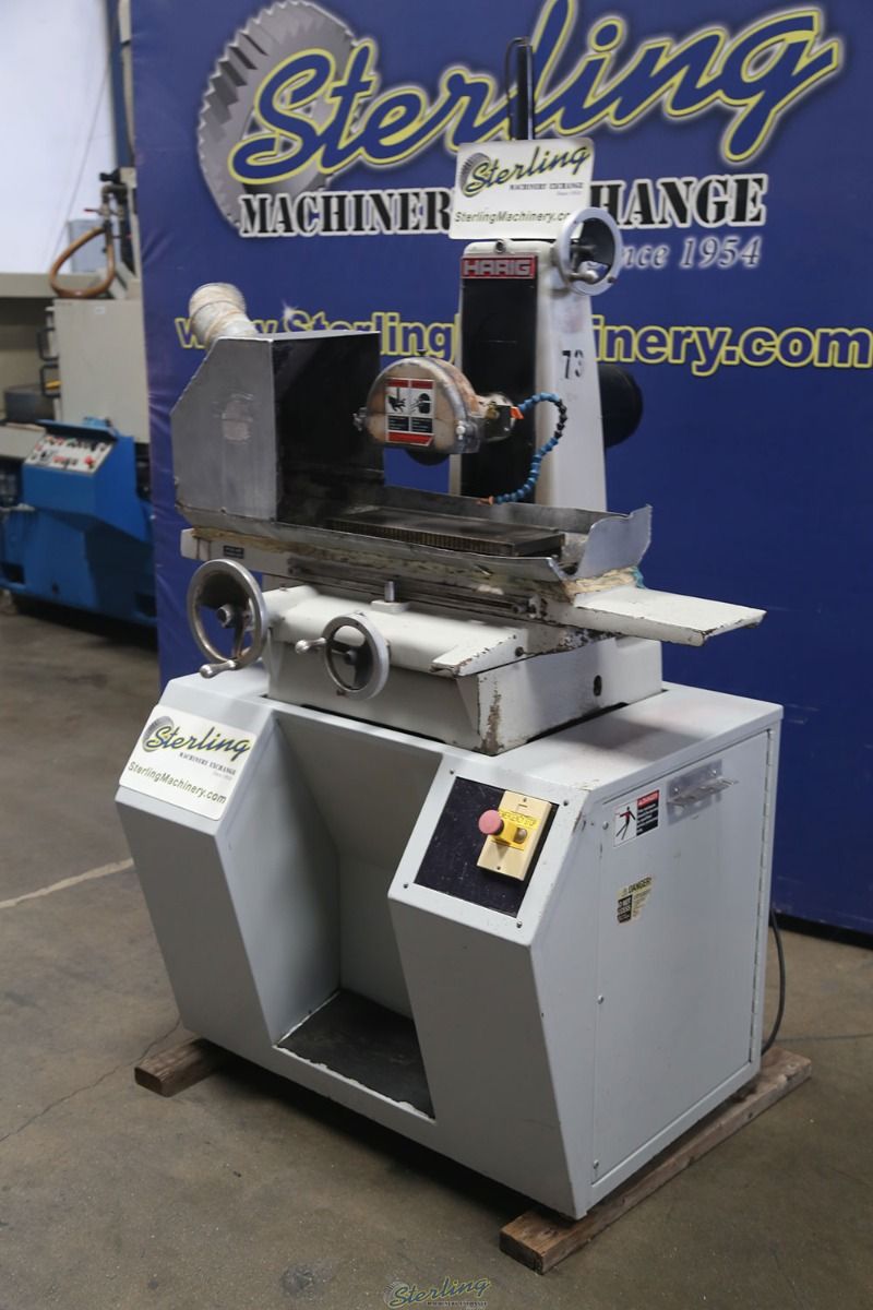 6" x 18" Harig #618, surface grinder, 7" x 5/8" x 1-1/4" wheel, 3450 RPM, manual magnetic chuck, dust