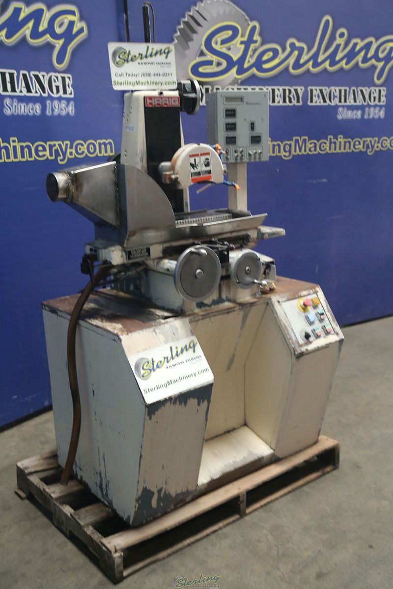 6" x 18" Harig #618, surface grinder, 7" x 5/8" x 1-1/4" wheel, 3450 RPM, manual magnetic chuck, NC computer
