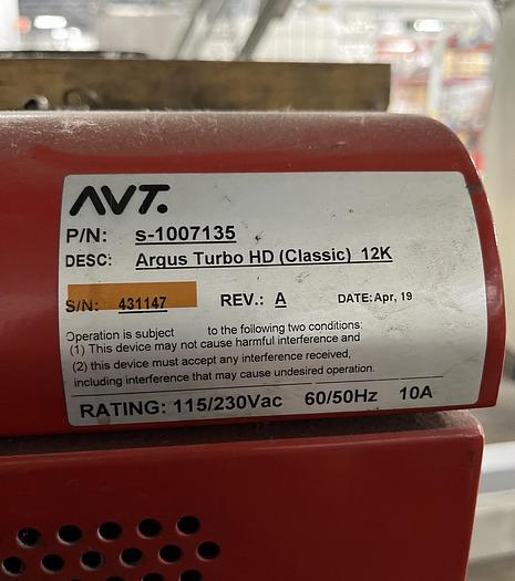 AVT camera inspection system, 2019 for Sale | Surplus Record