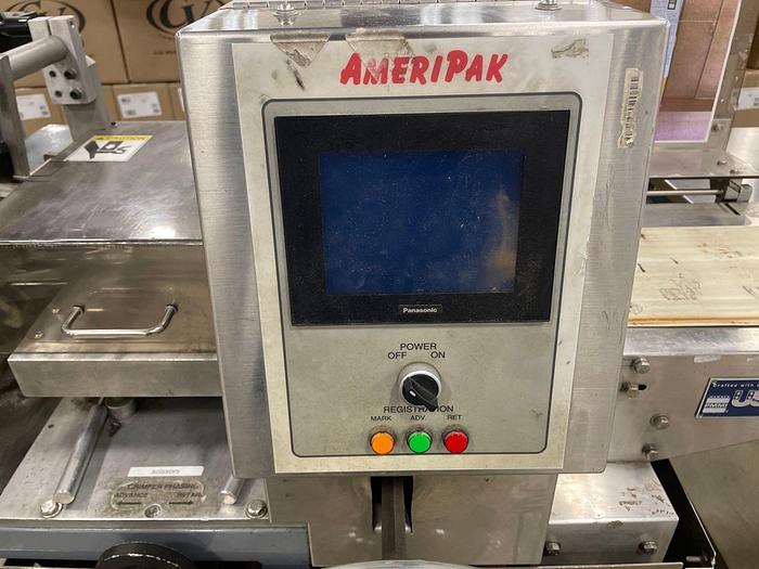 Ameripak #40, horizontal wrapper with 6' Stainless Steel lugged infeed ...