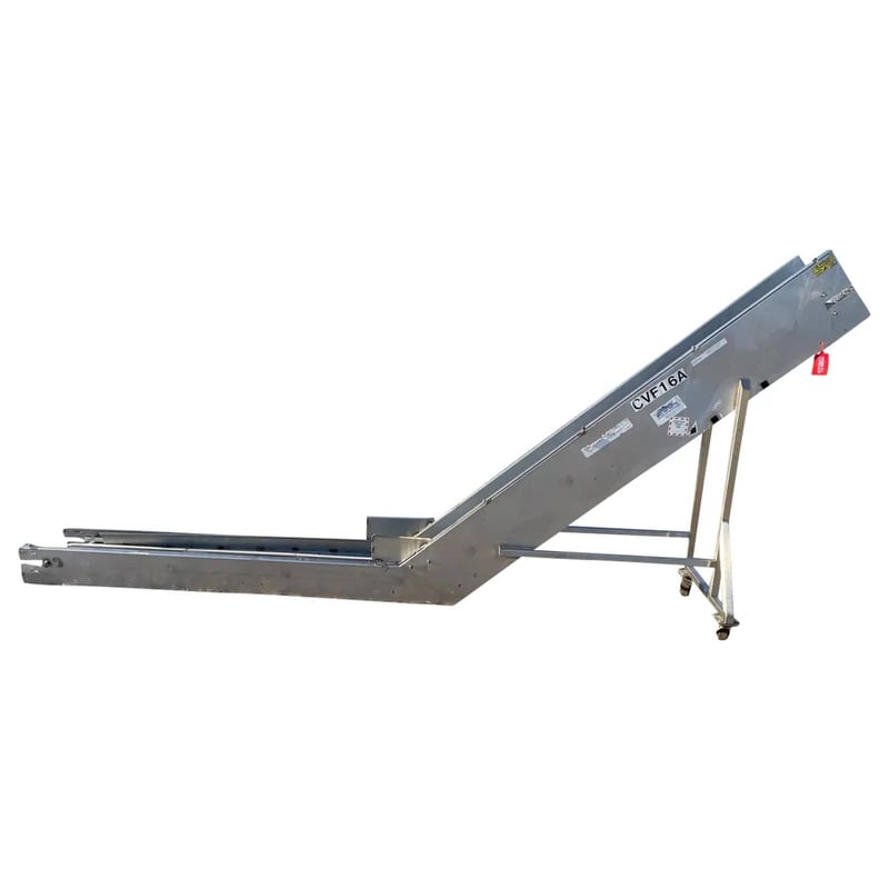 12" wide x 13' long, Genemco Portable Incline Cleated Conveyor Belt