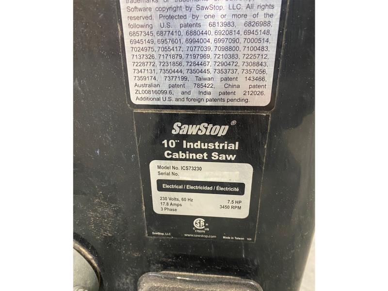 Sawstop 10, Table Saw, 10" blade capacity, 13/16" dado width