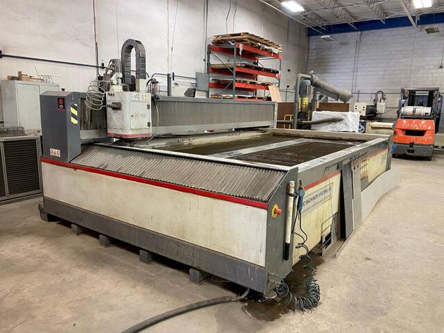 Mitsubishi #MXW4-612, CNC waterjet cutter, 6' X, 12' Y, 10" Z, 60 HP, 90000 psi, Mitsubishi M720, 2011