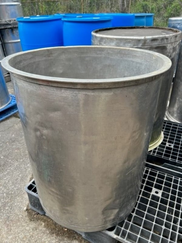 55 gallon Stainless Steel Drum, 24" diameter x 30" T/T
