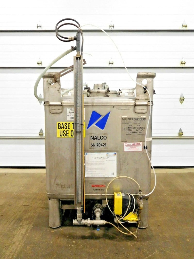 Nalco Porta feed System Tote 200 Gallon 0 58 GPM 16 Manhole For nalco-porta-feed-system-tote-200-gallon-0-58-gpm-16-manhole-for