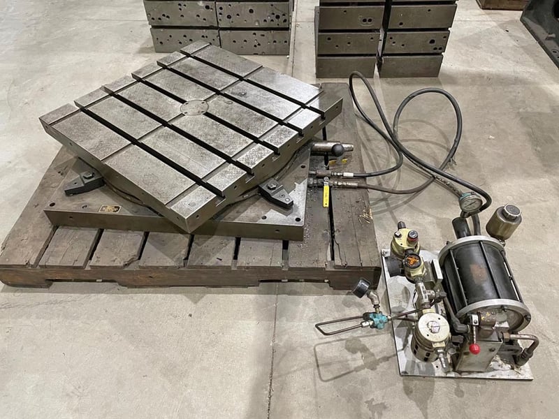 30" x 30" Devlieg, single handle airlift rotary index table