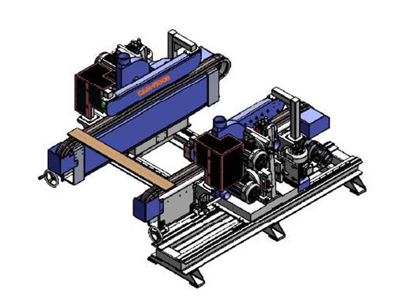 Cam-Wood #Set-48TS-CHX, Double End Tenoner for Chevron & Herringbone flooring, 12 - 52 FPM, 10" center