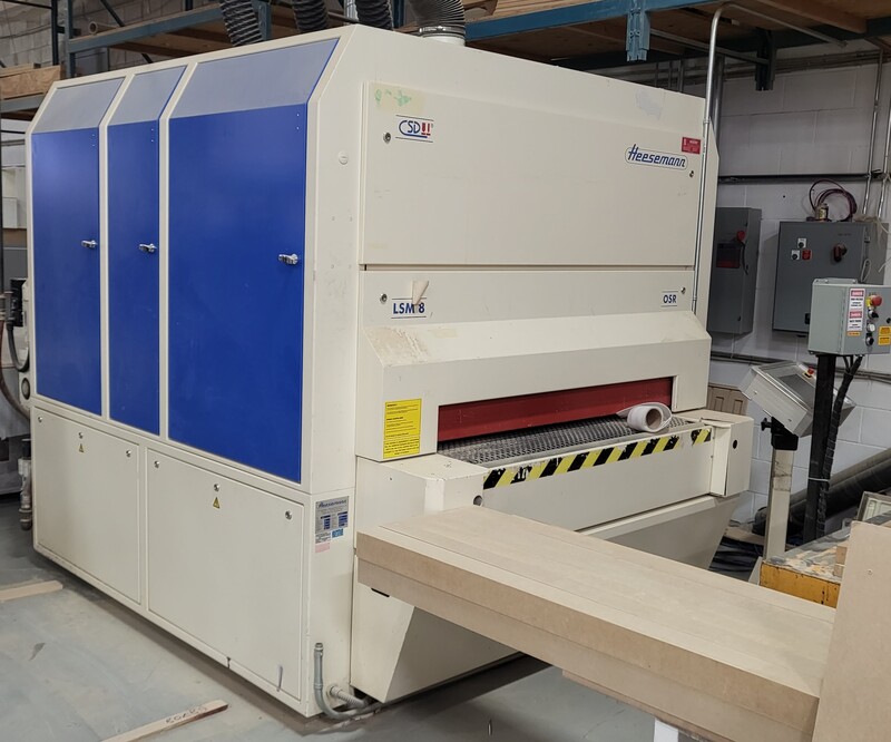 52" Heesemann #LSM8, used widebelt finishing sander, 1 drum, 2 platens, 2005
