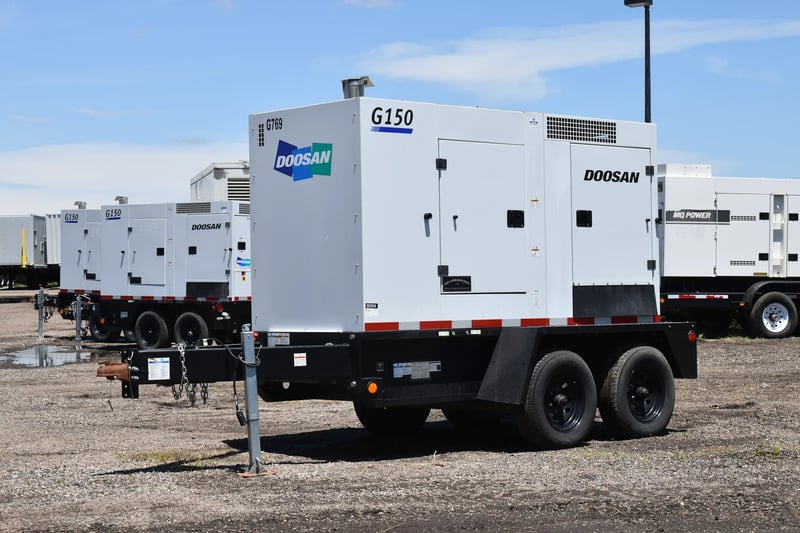 120 KW Daewoo Doosan, generator, enclosure mounted on trailer, #090004