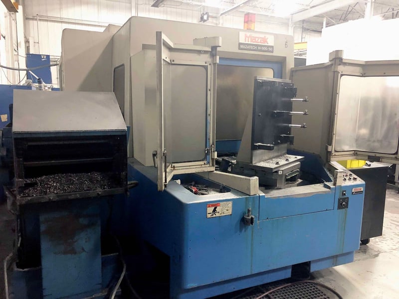 Mazak #H-500, CNC horizontal machining center, 40 automatic tool ...