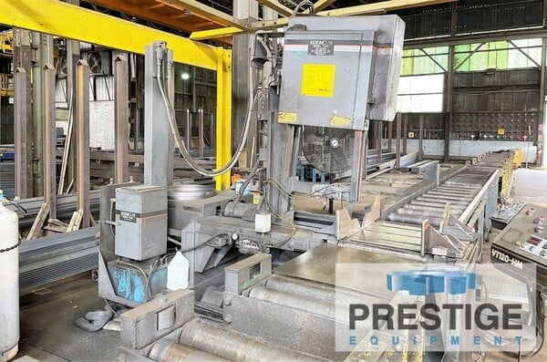 18" x 24" HEM #VT120HM, horizontal band saw, mitre, 1-1/4" blade, power tilt, automatic bar feed, #32727