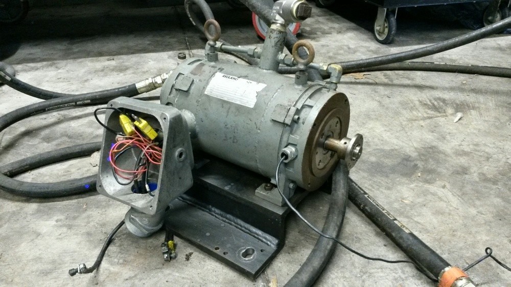 60 HP 30000 RPM Reuland, motor with vari-speed drive, oil lube system ...