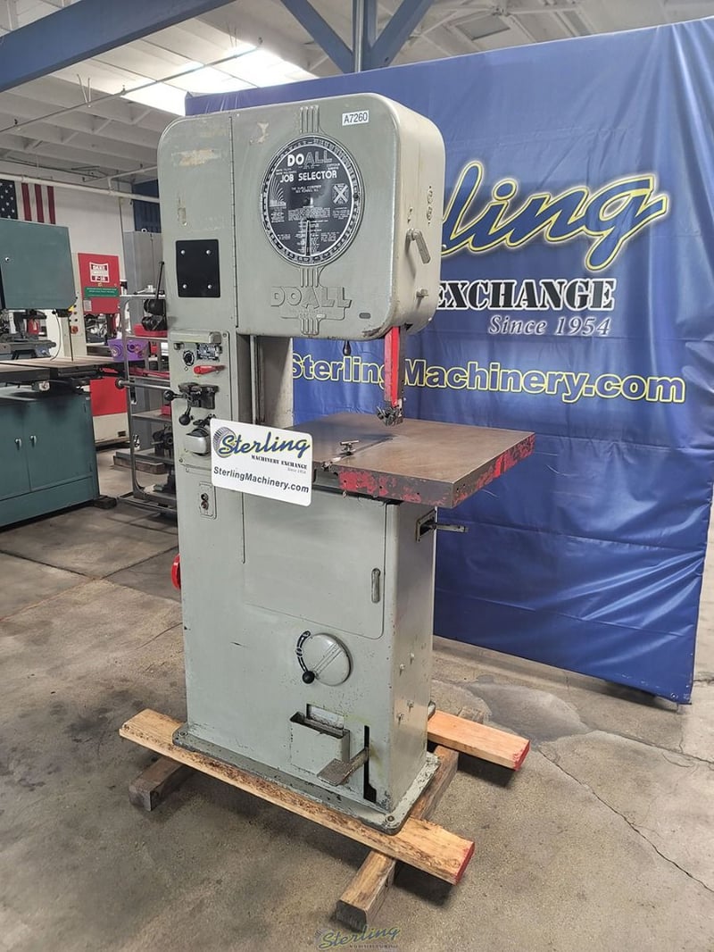 16" x 10" DoAll ML16, vertical bandsaw, 1/8" 3/4" x 120" blade, 60