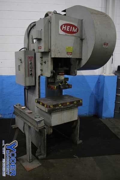 55 Ton, Heim #5-OBI-FW, OBI flywheel press, 3" stroke, 13" Shut Height, air clutch & brake, 1988, #75940