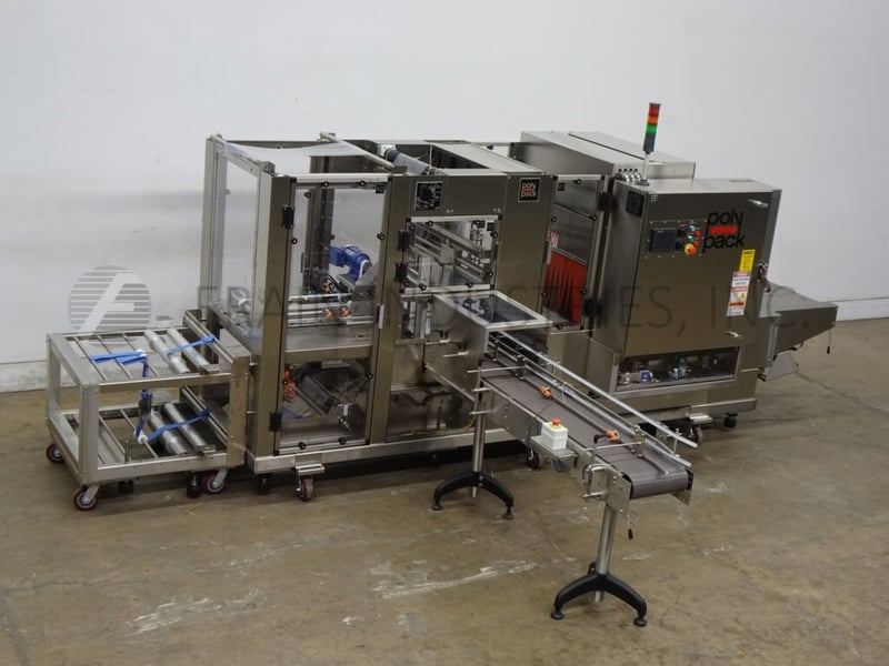 Poly Pack #PH-24, automatic, intermittent motion, Stainless Steel, shrink bundler & heat tunnel, rated from