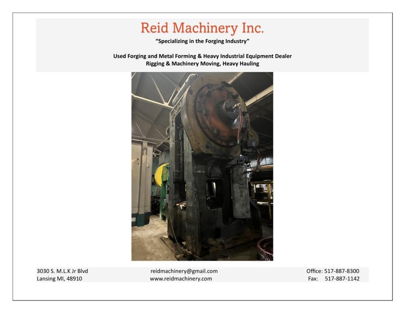 1600 Ton, Ajax, mechanical forging press, 41" x 39" bed area, 65 SPM
