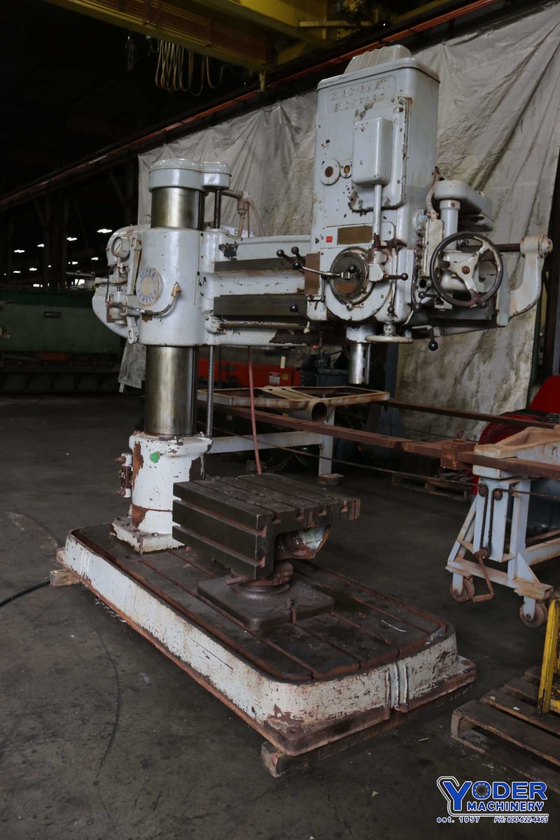 4' -13" Cincinnati Bickford, radial drill, power elevation & clamping, 10 HP, #5MT, #72033