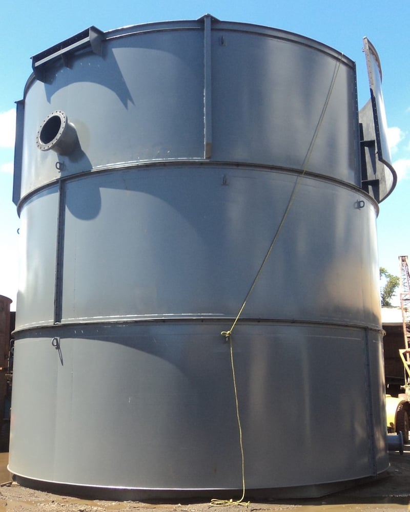 Bare agitation & mixing tank, 20' height, 19' diameter, 160 cubic meter volume, A36 steel plate