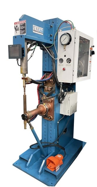 85 KVA T. J. Snow #SLH-85-18 Slimline press type spot welder, 18" throat, 2.75" arm, 480 V.