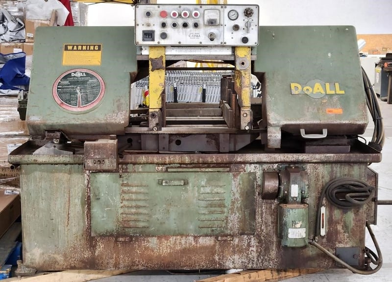 12" x 16" DoAll #C-1216A, metal cutting horizontal bandsaw, 1.5" x162" x .035" blade, 40-450 SPM