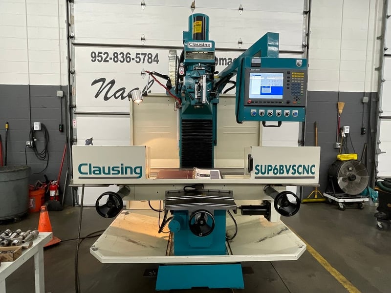 Clausing #SUP6VBVSCNC, CNC bed mill, 3-Axis, AcuRite Millpwr G2 Control, 15" x60" table, 5 HP, 2017