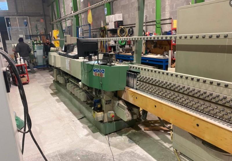 Bavelloni #Max-60-CNP, Straight Line Vertical Glass Bevel Machine, 13-Spindle, 1.6" x 1.6" min. glass size
