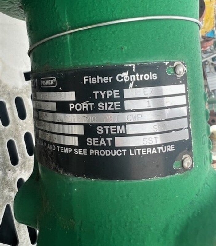 1" Fisher, Control Valve, 12564460 for Sale Surplus Record