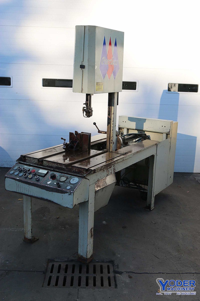 18" x 20" Peerless #VB-1820XL, tilt frame vertical band saw, #70566