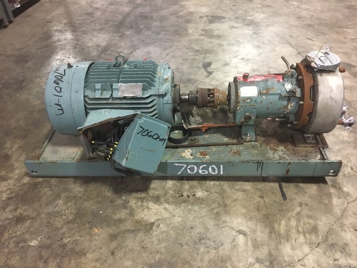 Flowserve, Magnetive Drive Pump w/Electric Motor, 275 psi @ 100 F, 40 HP - 3530 RPM - 230/460 V. motor, Used