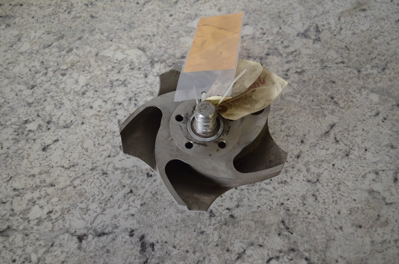 Flowserve #MY3564A-D4, AN103RV-D4, Pump Impeller, CF8M, 4" x 3"-10 Size, 8.5" diameter Impeller, 1" diameter